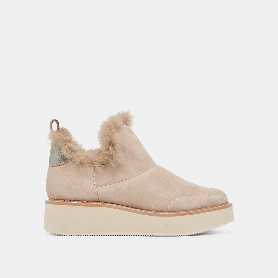 ardy plush h2o booties taupe suede