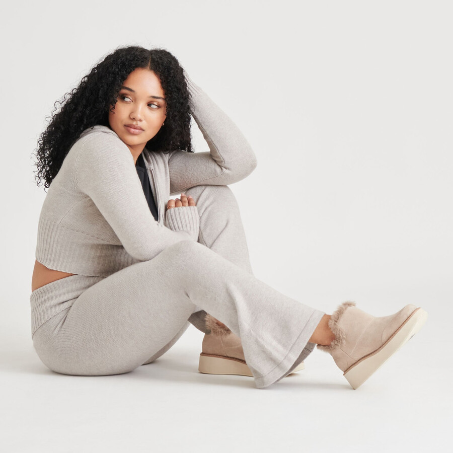 ardy plush h2o booties taupe suede