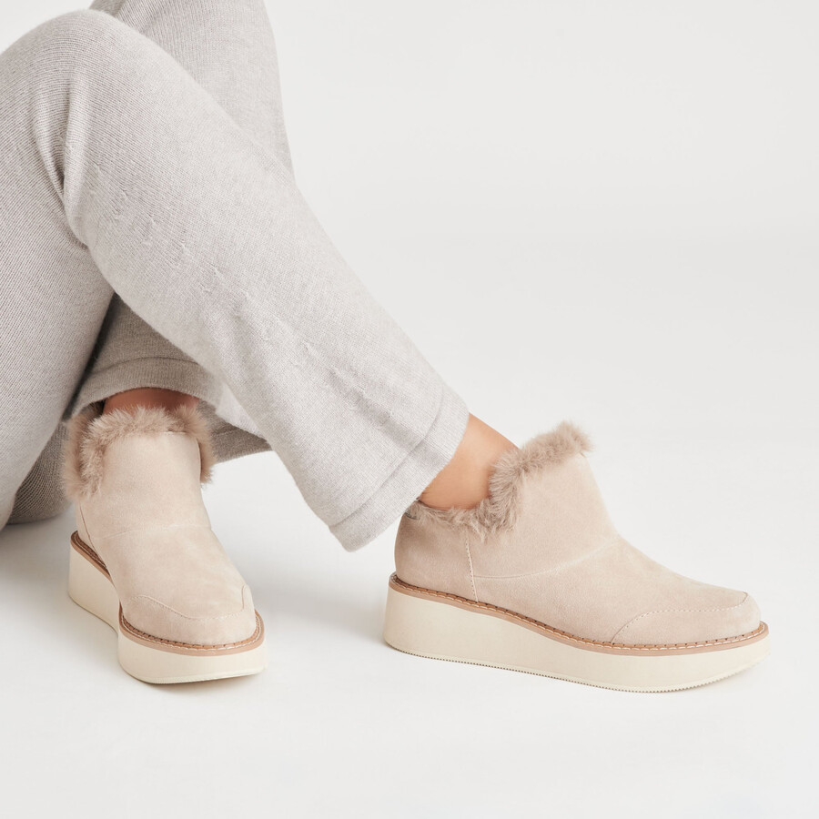 ardy plush h2o booties taupe suede