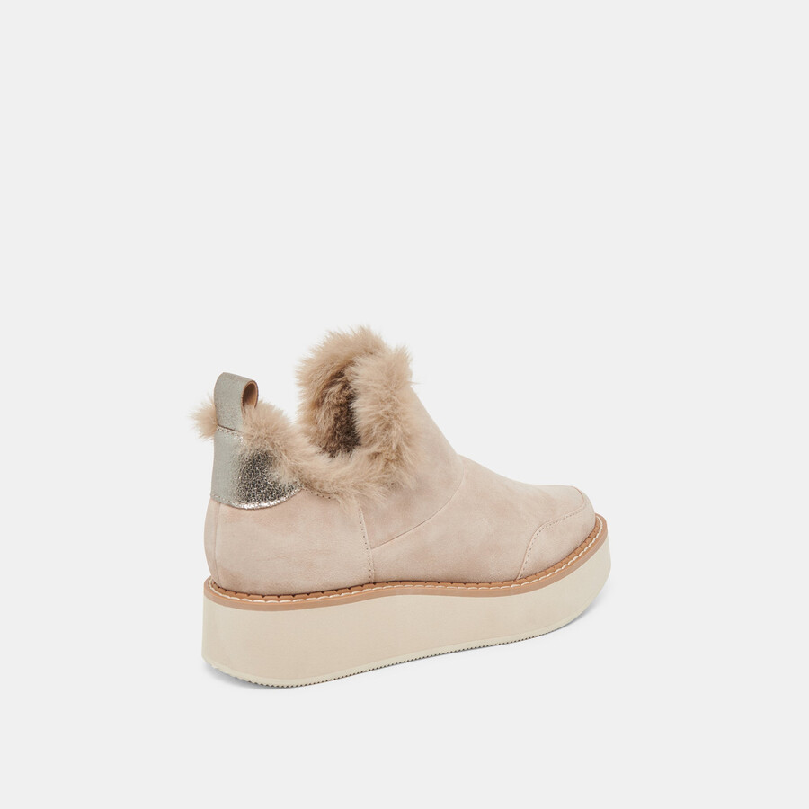ardy plush h2o booties taupe suede