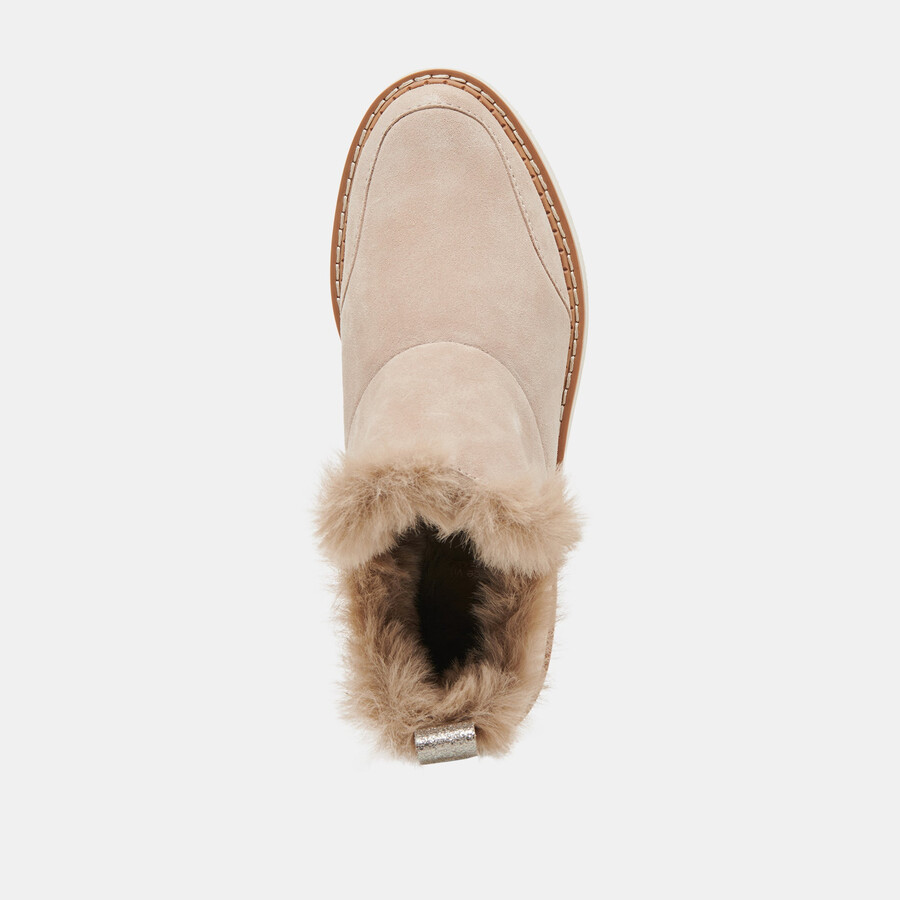 ardy plush h2o booties taupe suede