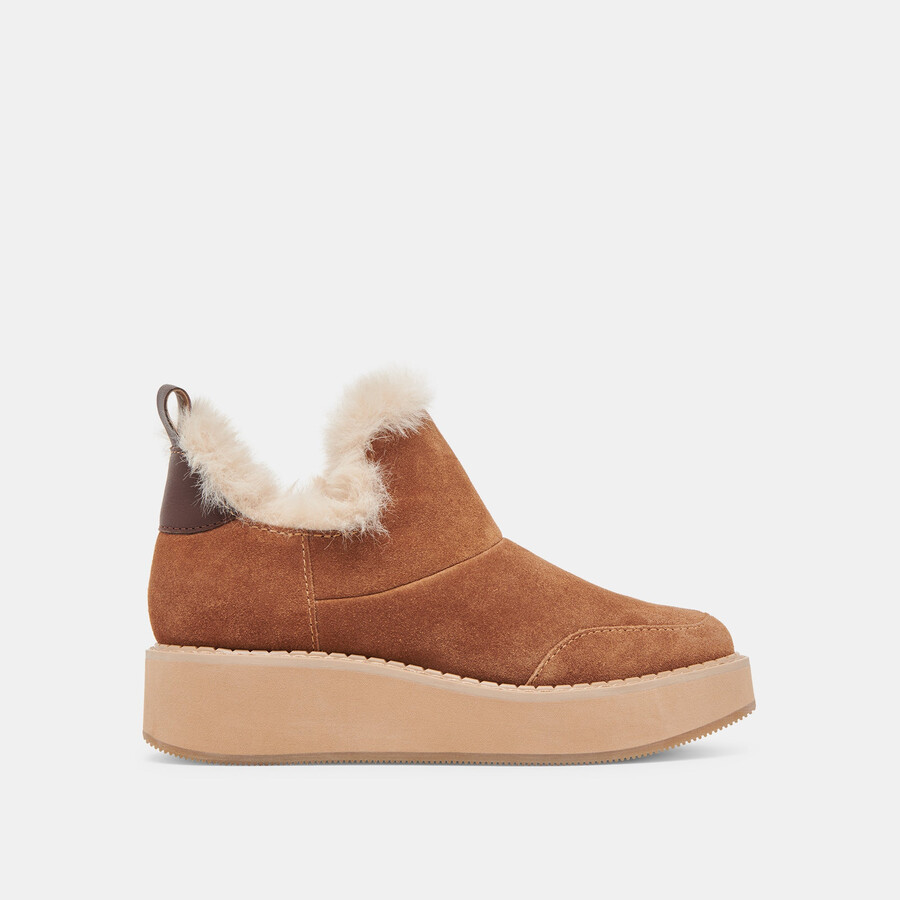 ardy plush h2o booties pecan suede
