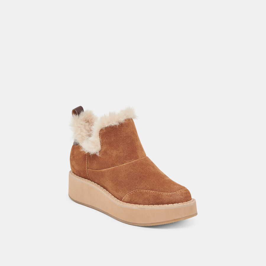 ardy plush h2o booties pecan suede