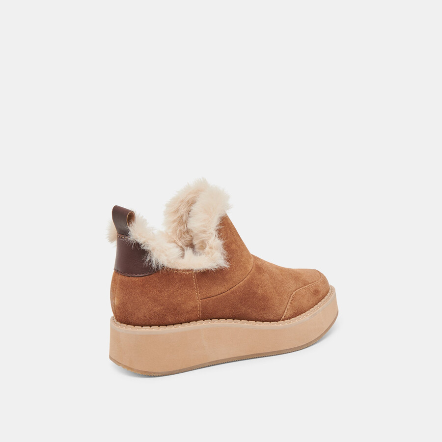 ardy plush h2o booties pecan suede