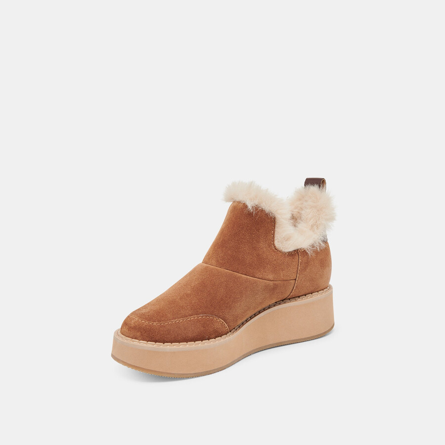 ardy plush h2o booties pecan suede
