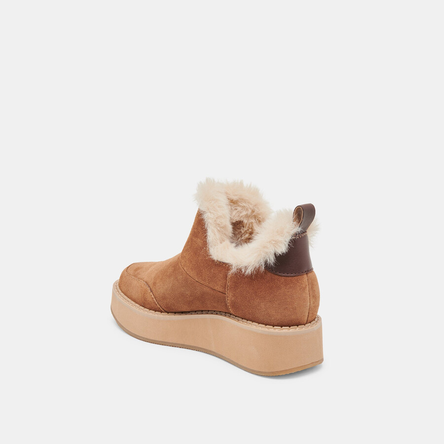 ardy plush h2o booties pecan suede