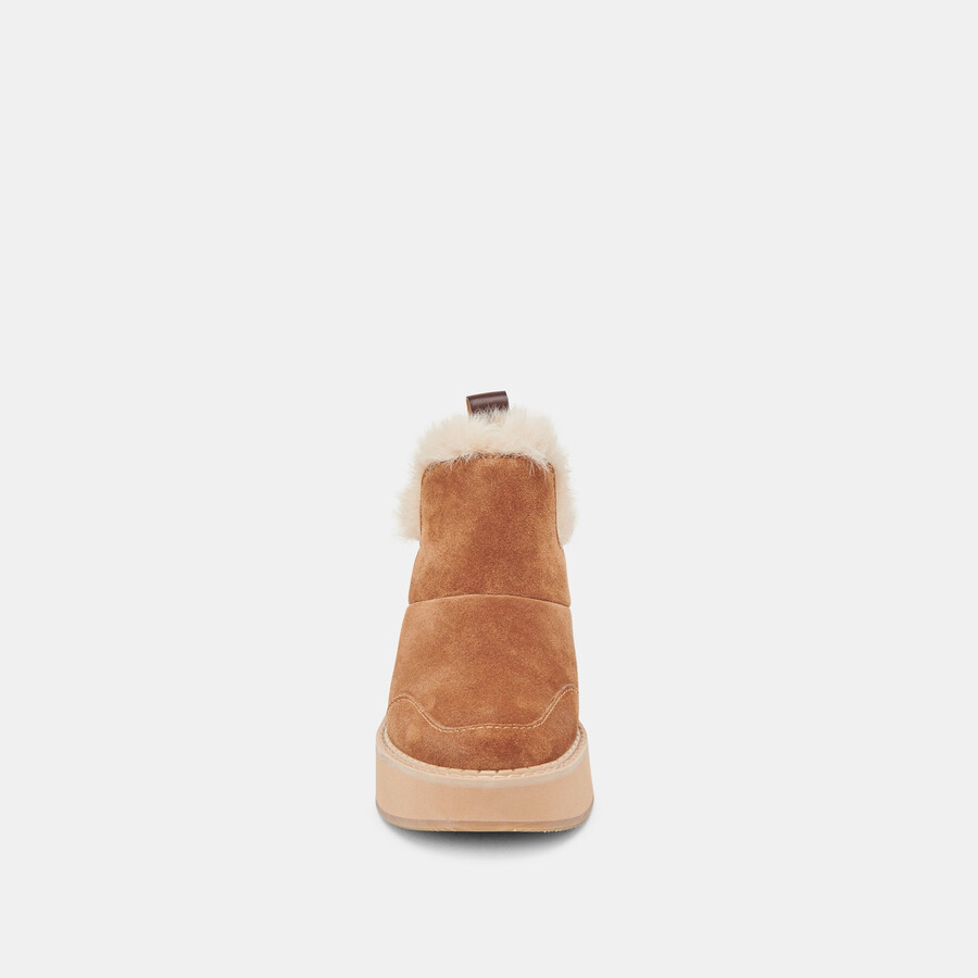 ardy plush h2o booties pecan suede
