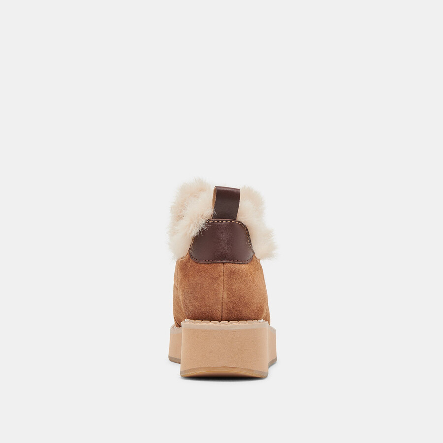 ardy plush h2o booties pecan suede