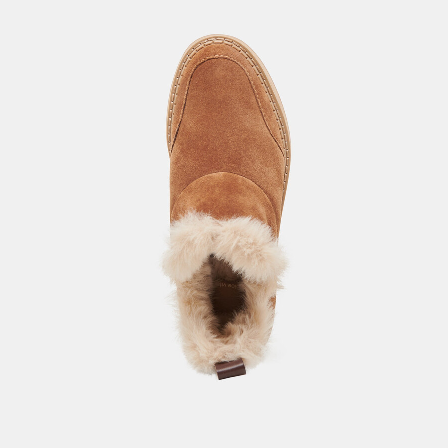 ardy plush h2o booties pecan suede