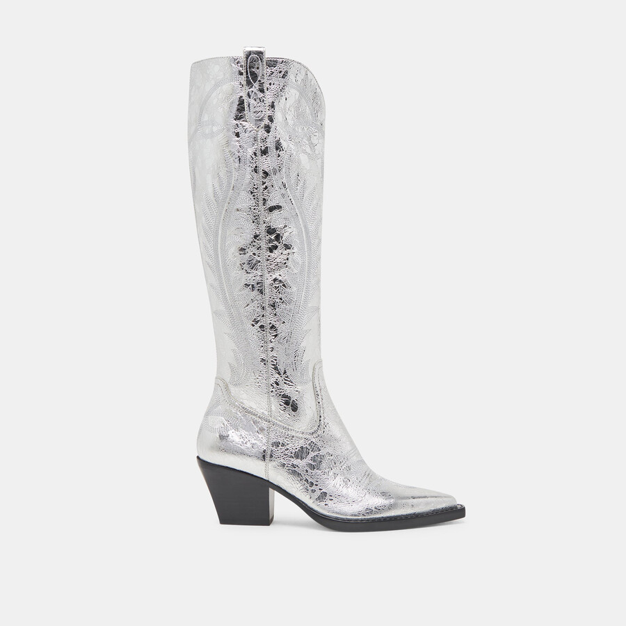 ryatt boots silver distressed leather