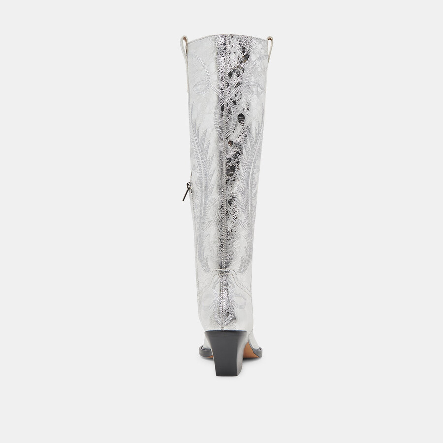 ryatt boots silver distressed leather