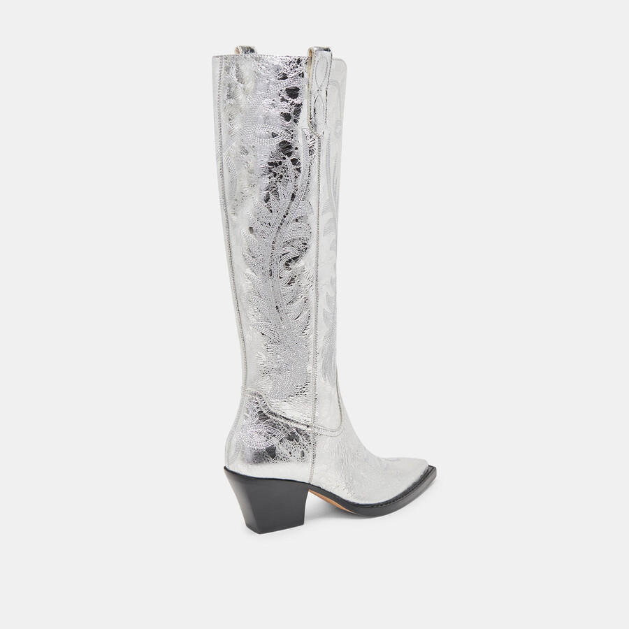ryatt boots silver distressed leather