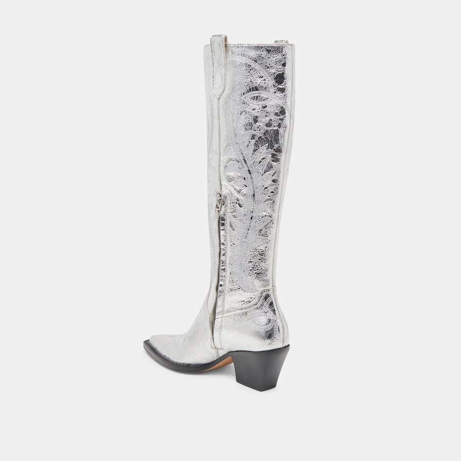 ryatt boots silver distressed leather