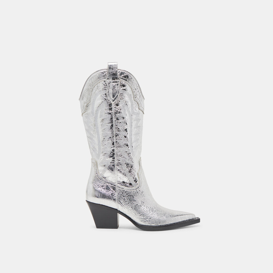 ryland boots silver distressed leather
