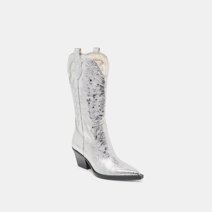 ryland boots silver distressed leather