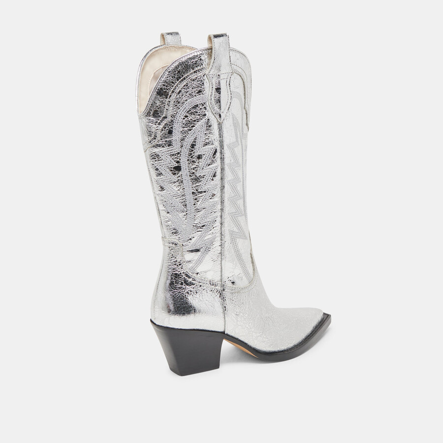 ryland boots silver distressed leather
