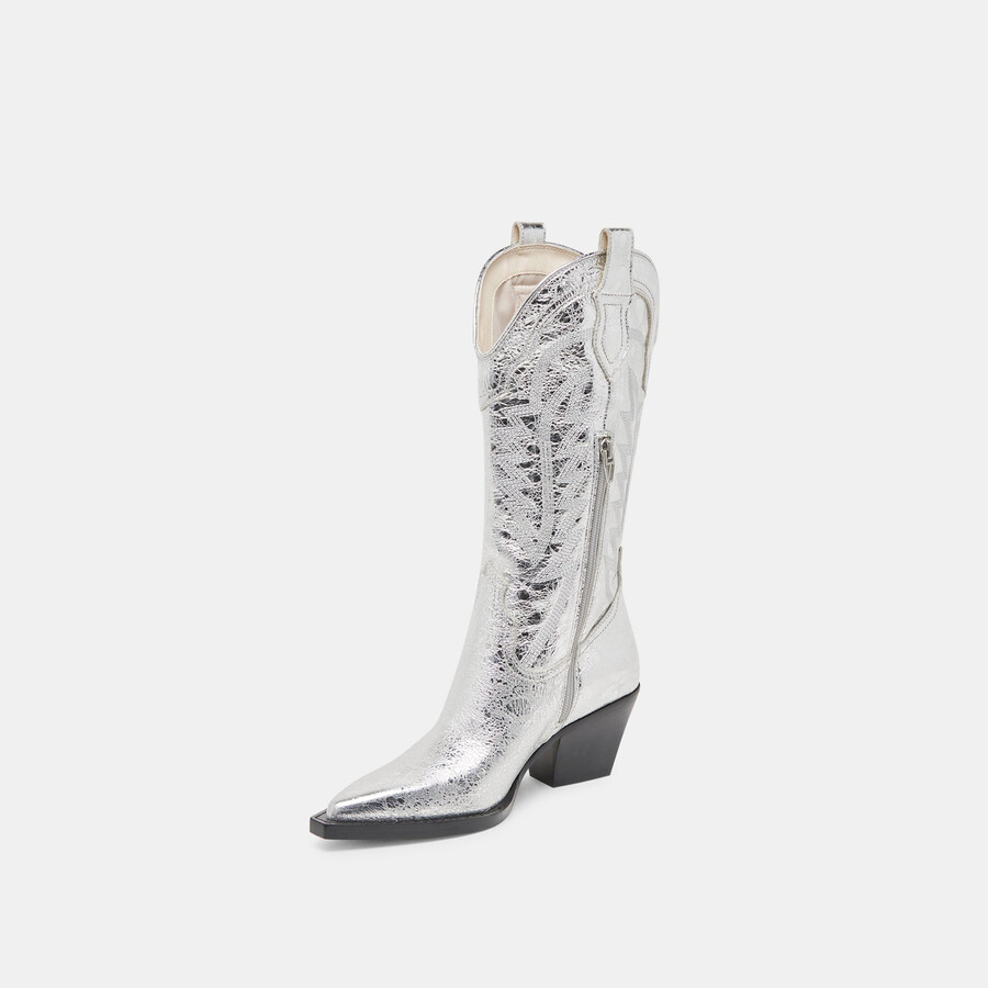 ryland boots silver distressed leather