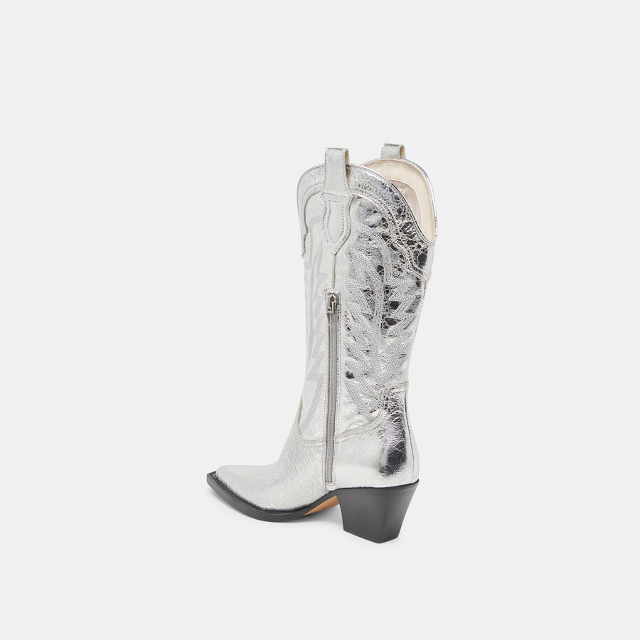 ryland boots silver distressed leather