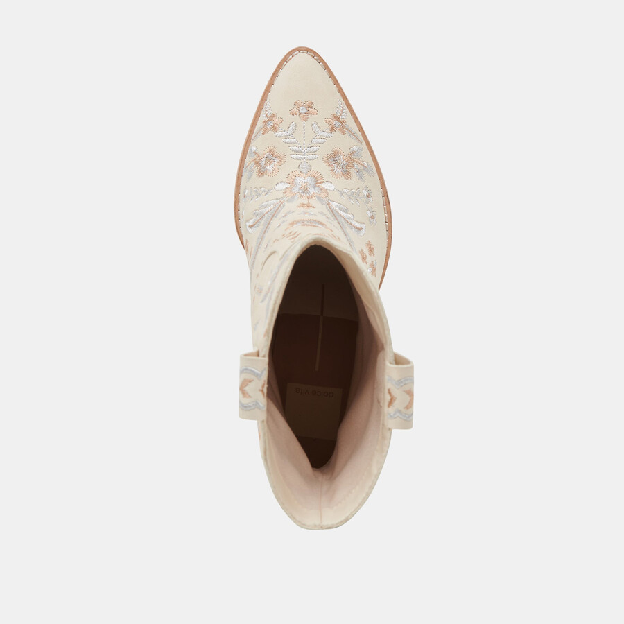 jessey floral boots creme nubuck