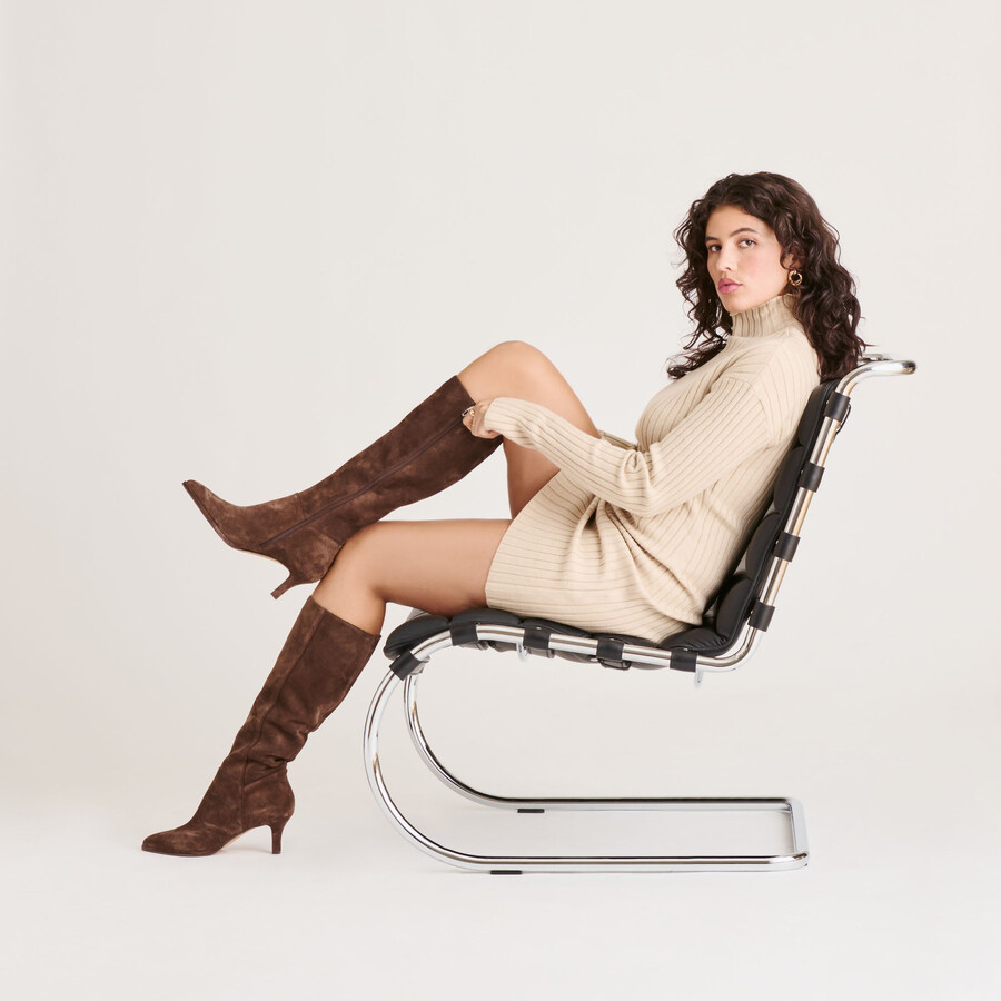 aldy boots dk brown suede