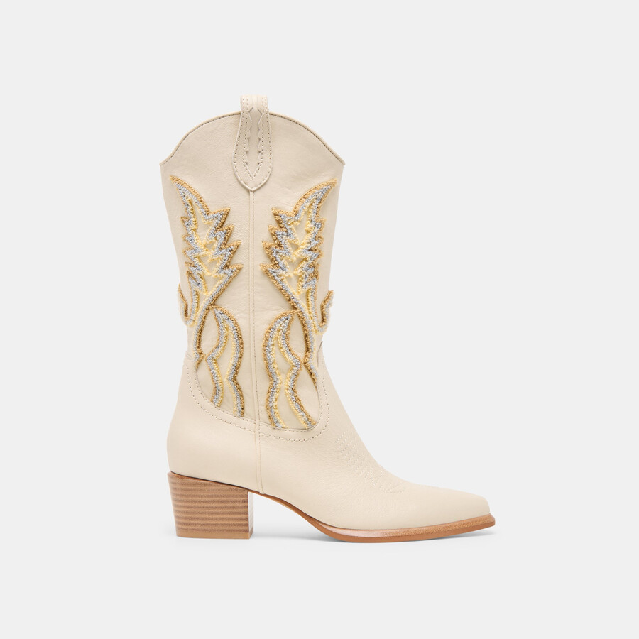 vila boots ivory leather