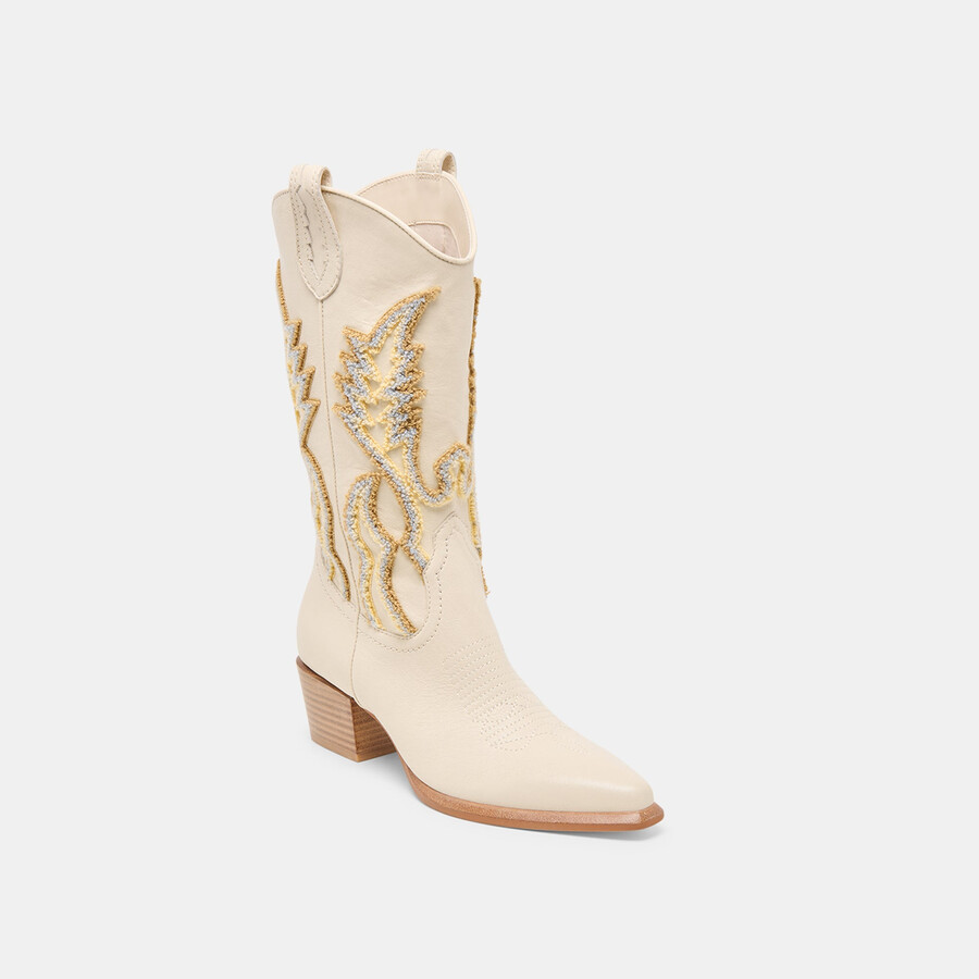vila boots ivory leather