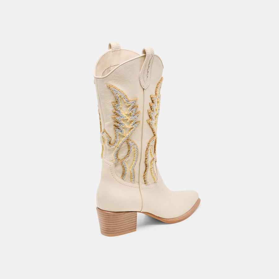 vila boots ivory leather