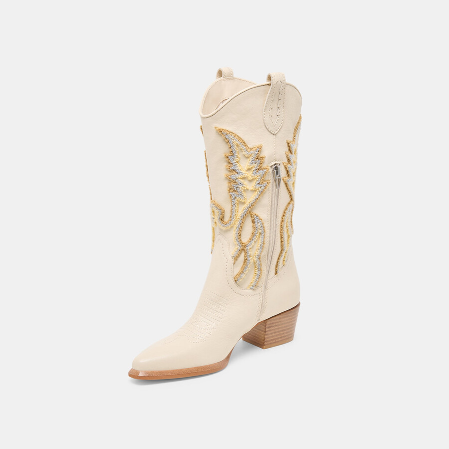 vila boots ivory leather
