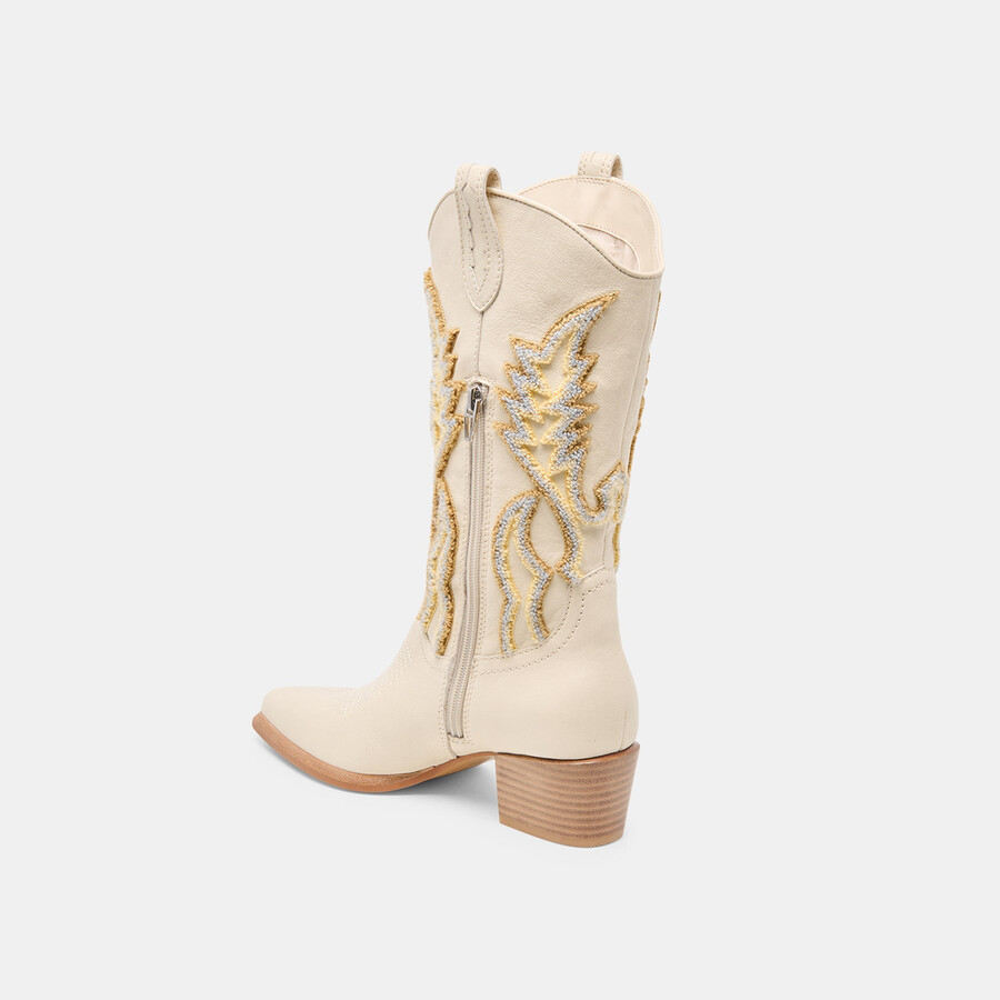 vila boots ivory leather