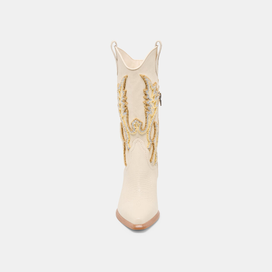 vila boots ivory leather