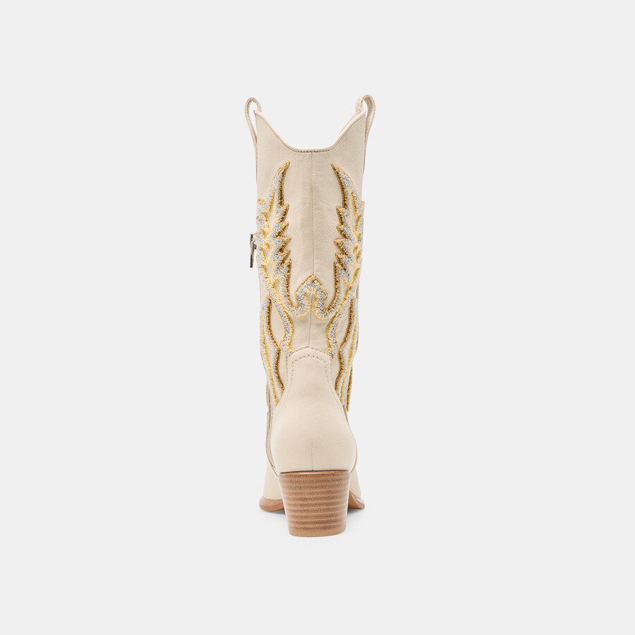 vila boots ivory leather