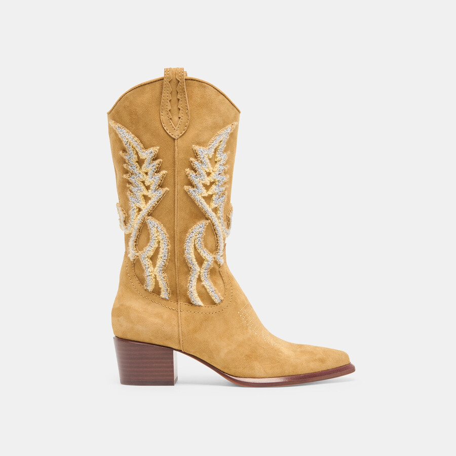 vila boots caramel suede