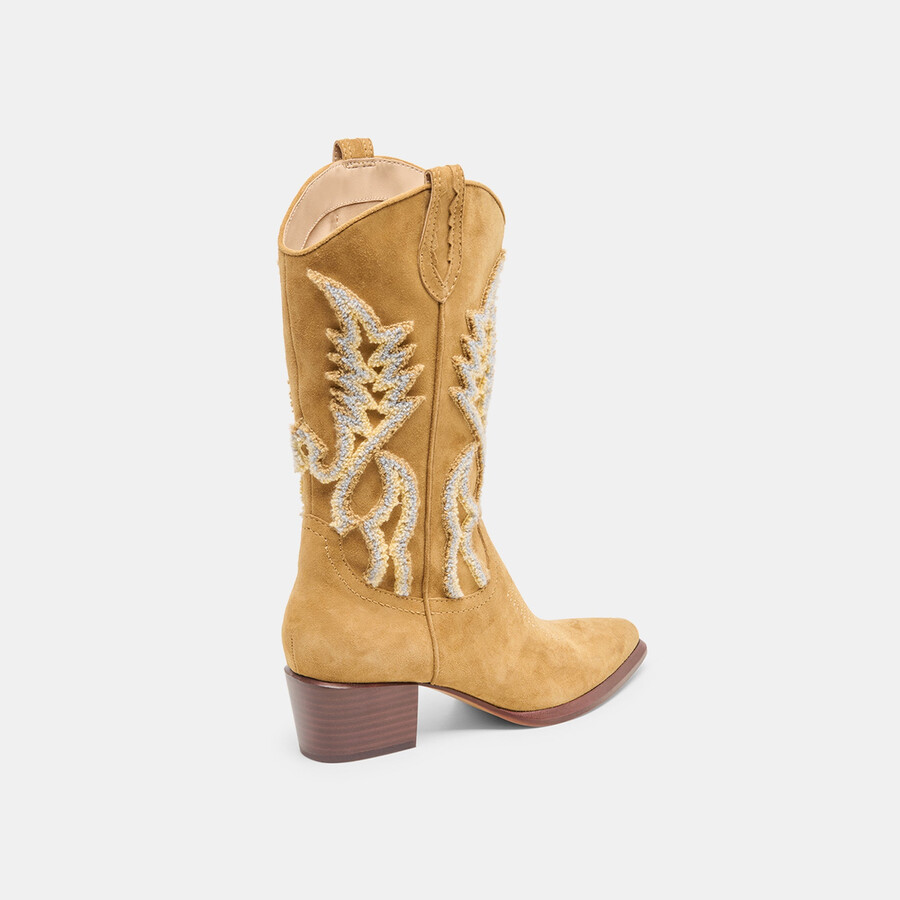 vila boots caramel suede