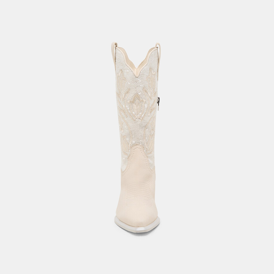 vorah pearl boots creme sequin