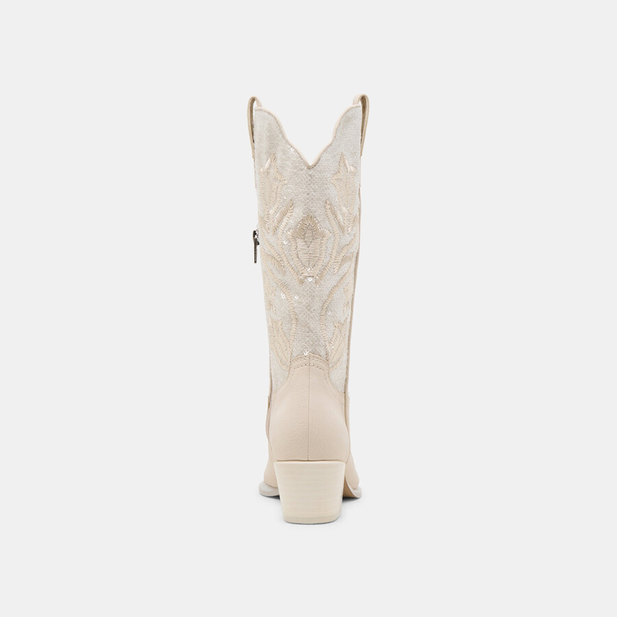 vorah pearl boots creme sequin
