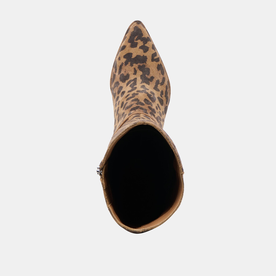 aldy wide calf boots brown leopard printed suede