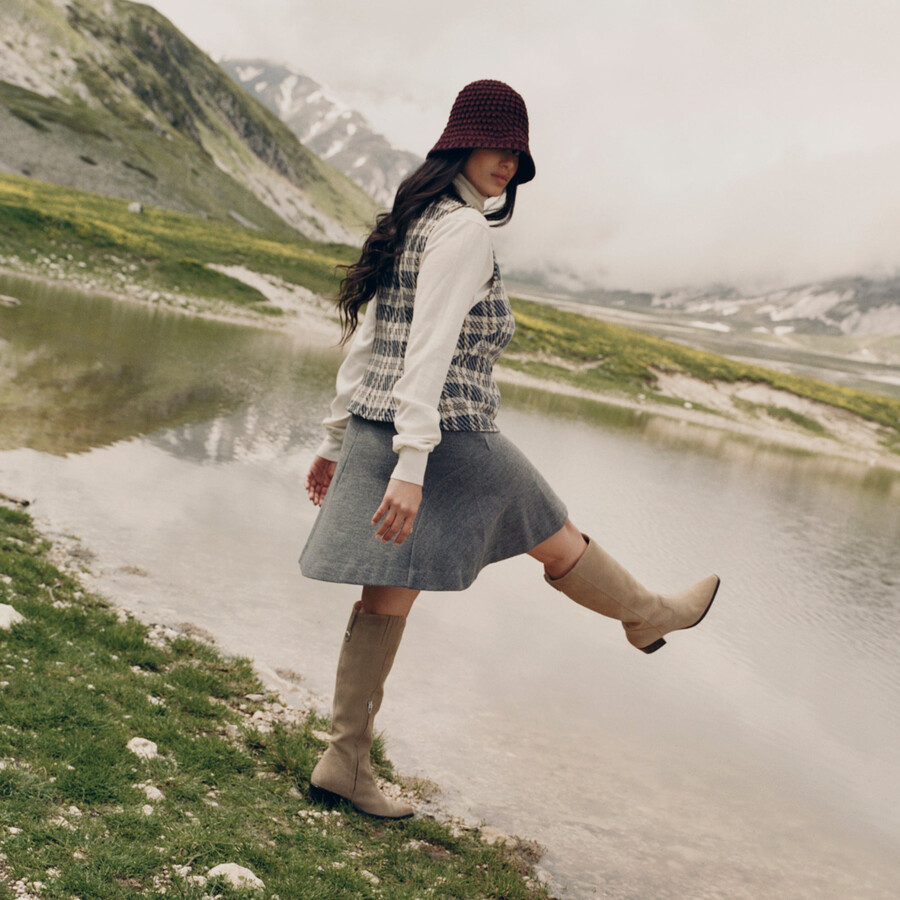 virona h2o boots dk taupe suede