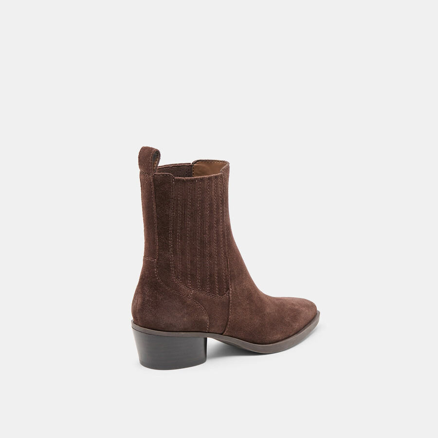 faint h2o booties dk brown suede