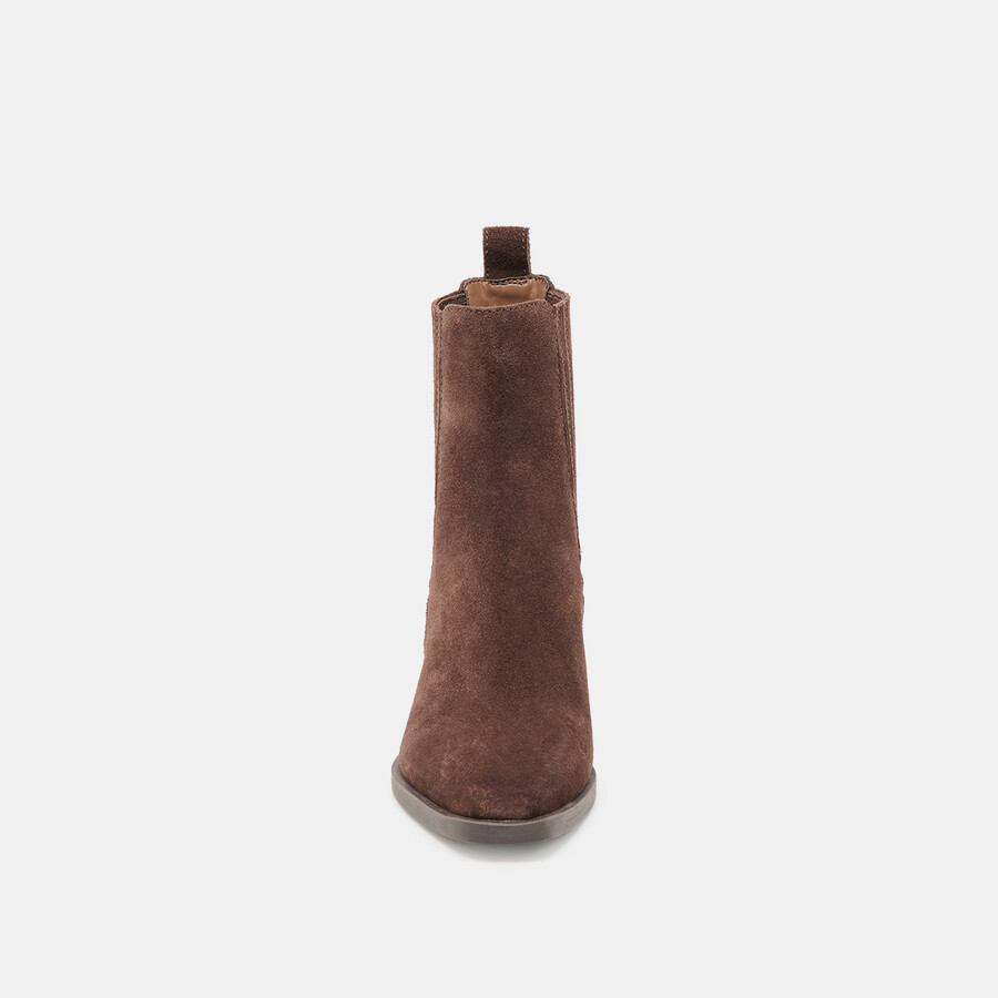 faint h2o booties dk brown suede