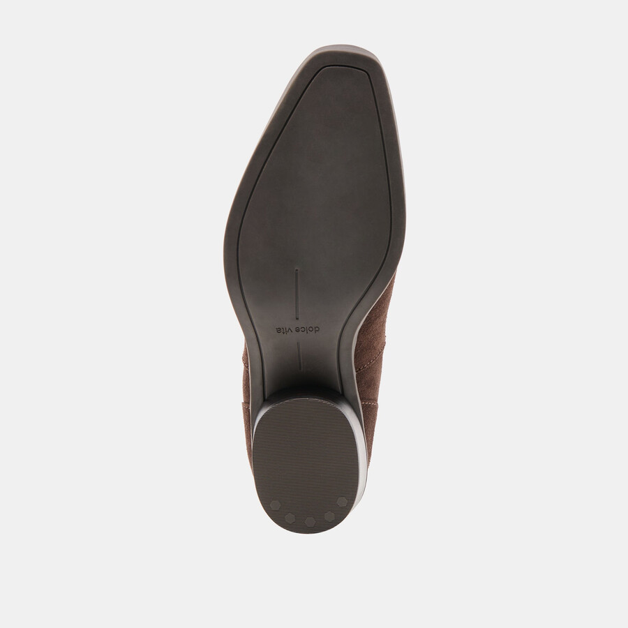 faint h2o booties dk brown suede