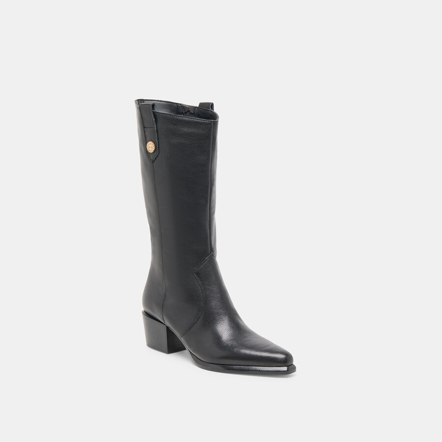vern boots black leather