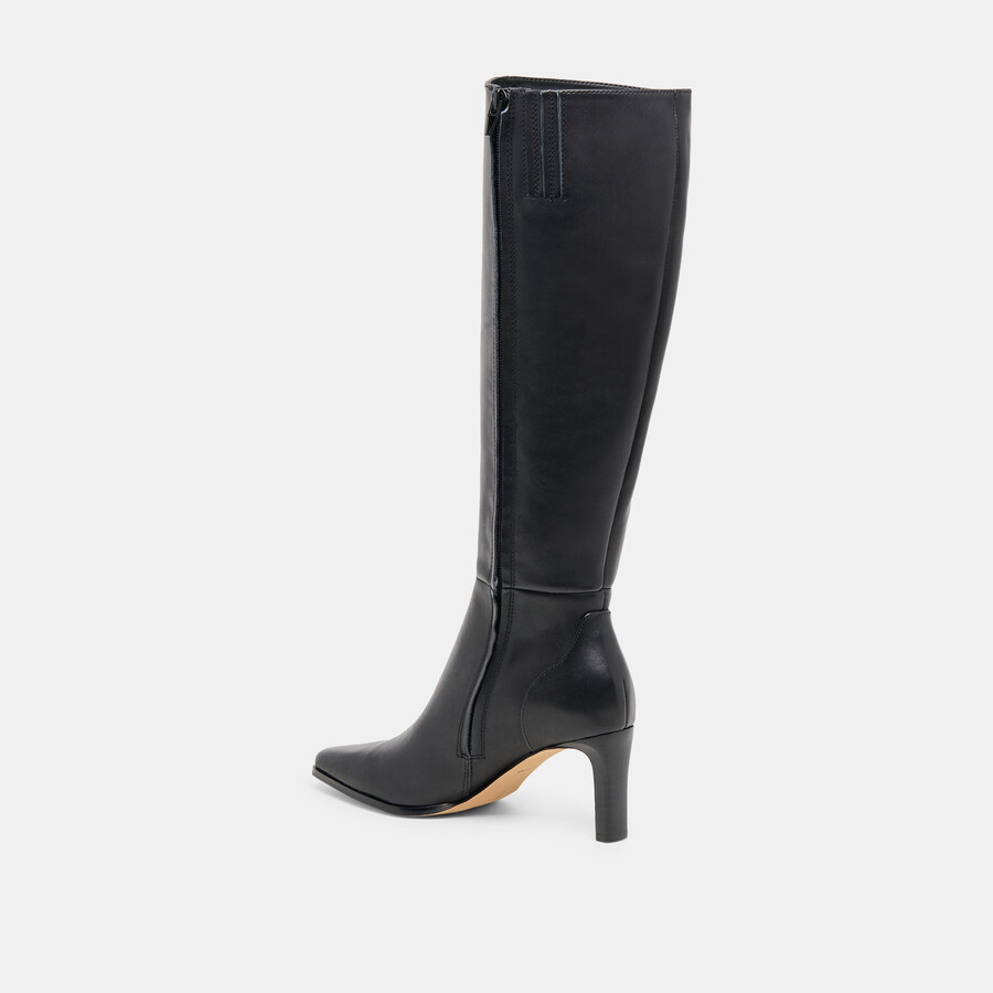 emmi wide calf boots black leather
