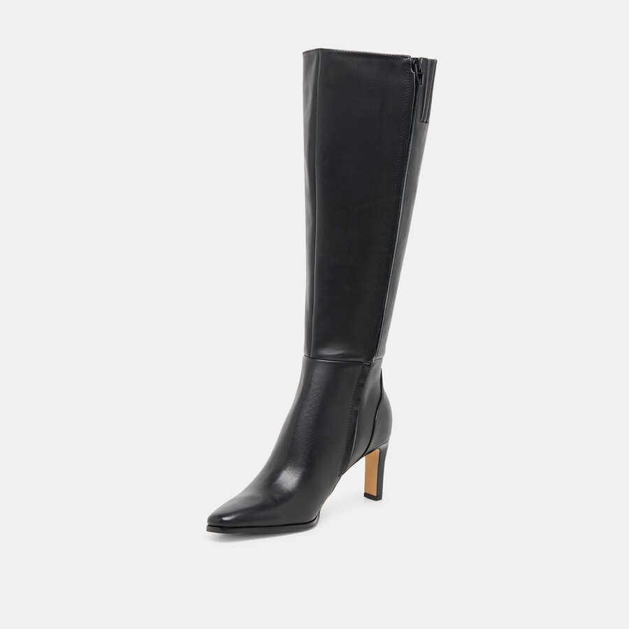 emmi wide calf boots black leather