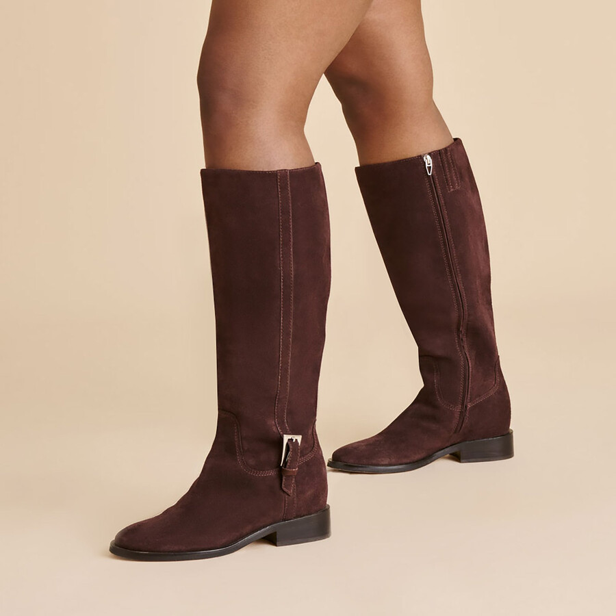 kilian h2o wide calf boots mahogany suede
