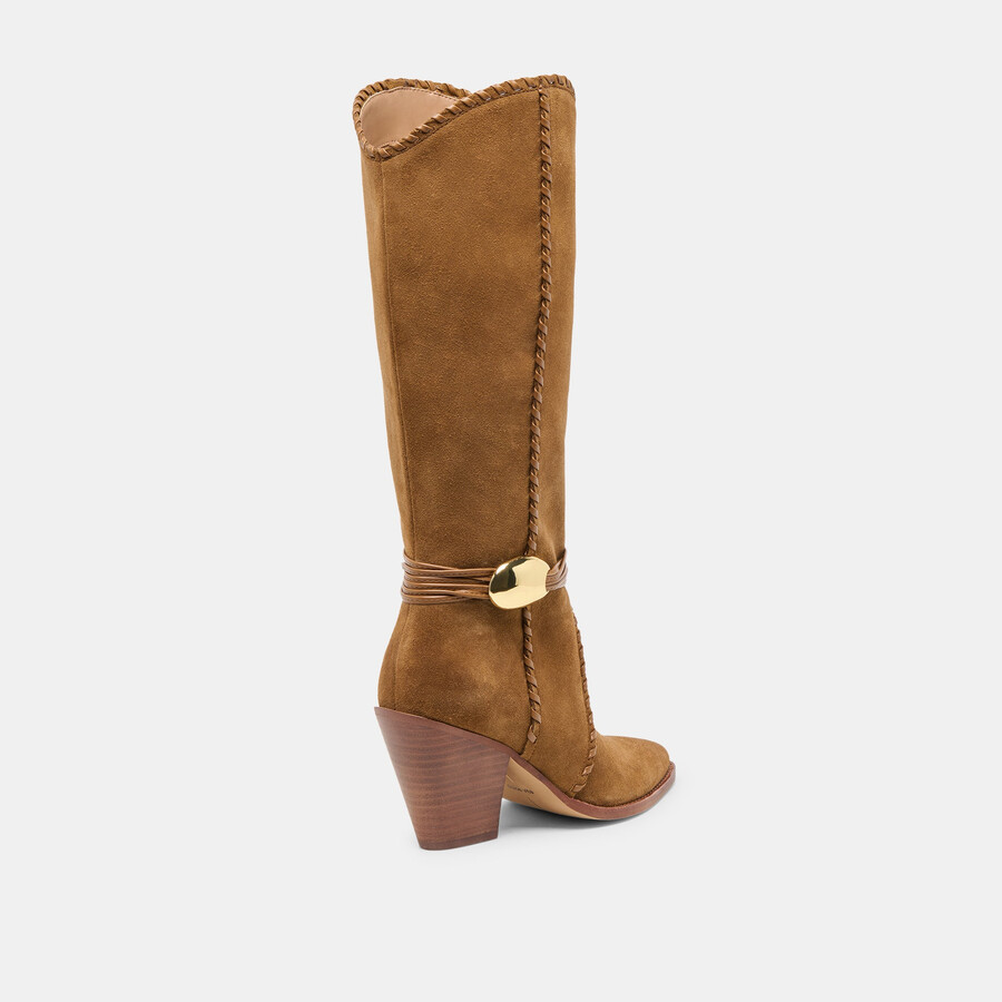 jody wide calf boots lt brown suede