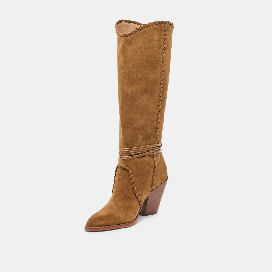 jody wide calf boots lt brown suede