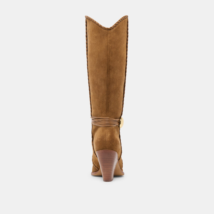 jody wide calf boots lt brown suede