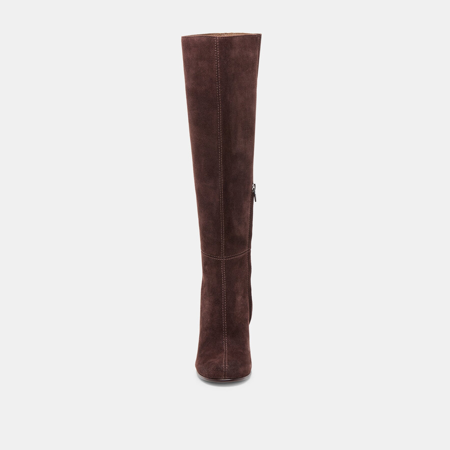 hudsin wide calf boots mahogany suede