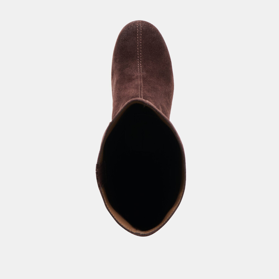 hudsin wide calf boots mahogany suede