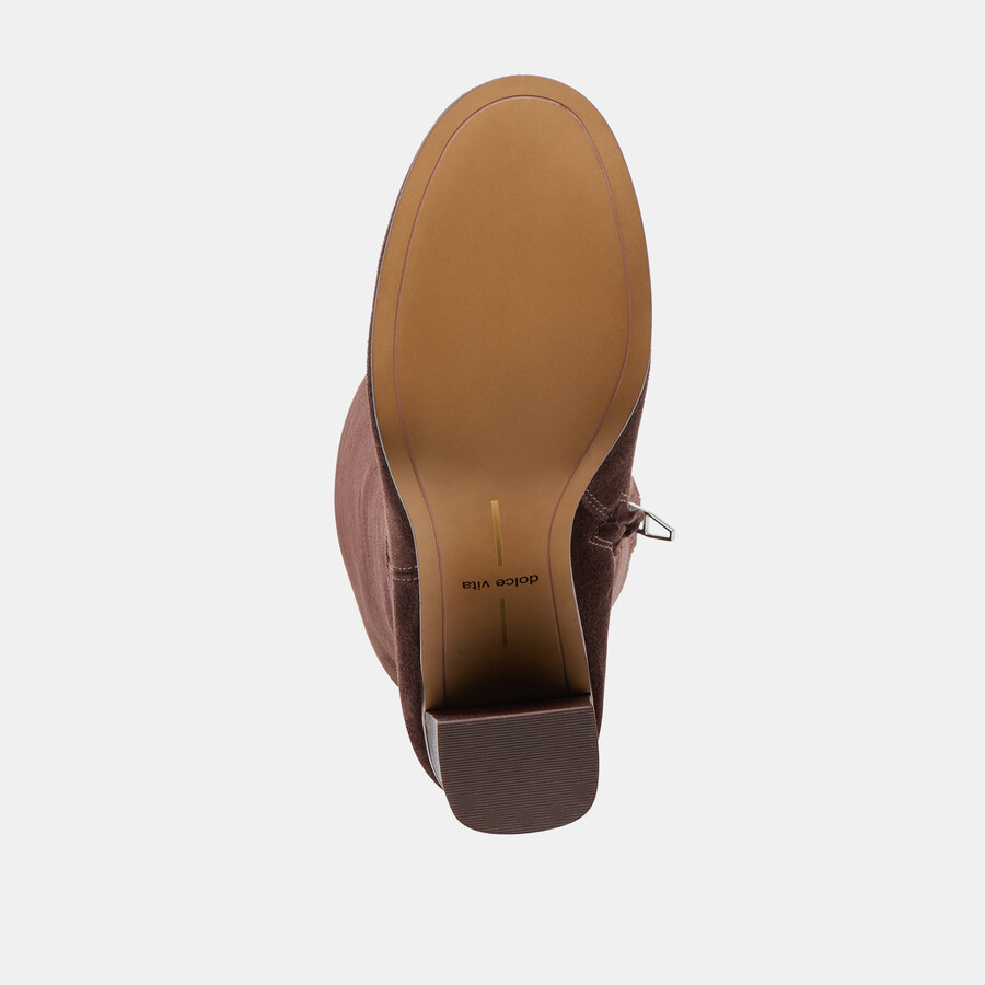hudsin wide calf boots mahogany suede